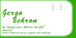 gergo behron business card